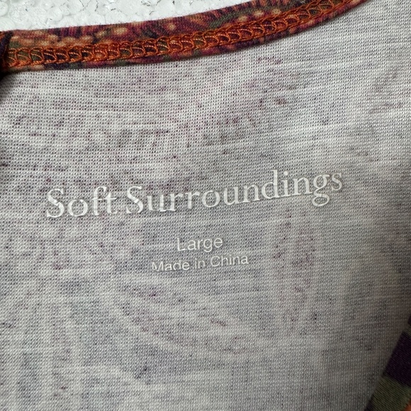 Soft Surroundings Alcott Floral Women's Maxi Dress 3/4 Sleeve Sz L Boho Western - Picture 4 of 12